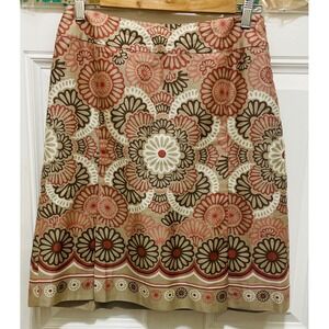 Ann Taylor LOFT Floral Print Skirt A-Line Casual Career‎ Size 6P